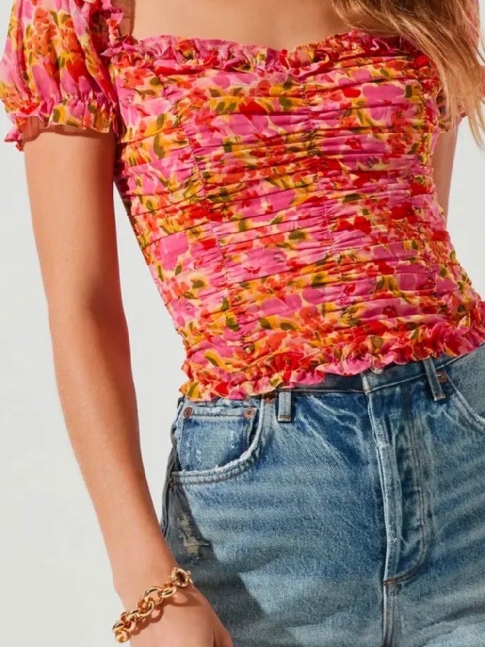 ASTR small floral "Helena" crop top